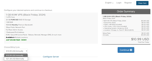 黑五优惠开启：年付10.99美金的海外VPS又来了